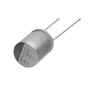 PLV1K220MDL1 - Конденсатор алюминиевый  полимерный 22мкФ 80В ±20% (10 X 13мм) радиальные выводы 5мм 0.035Ом 2300мА 3000час 105°С автомобильного применения Bu