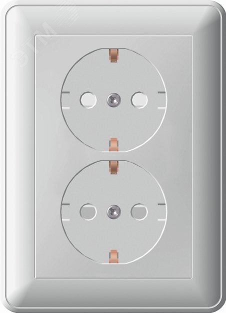 Розетка 2-м СП W59 16А IP20 с заземл. защ. шторки в сборе черн. бархат SE RS16-255-68