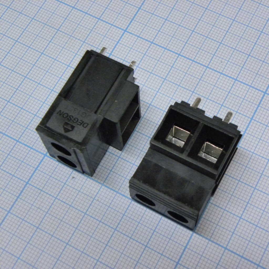 DG135T-10.16-02P-13-00A(H) - Винтовой клеммный блок c рельефной обоймой, 2 контакта. Серия DG135T-10.16