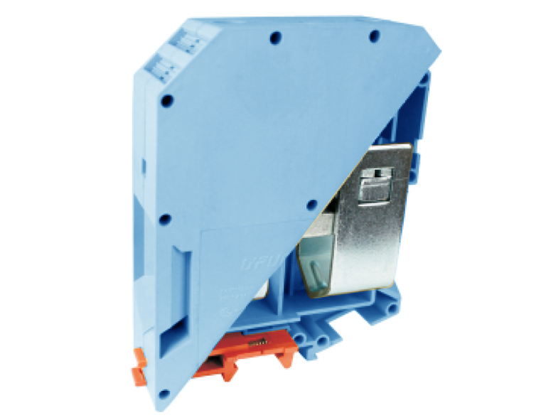 Проходная клемма USK-240(BU) - Проходная клемма, тип фиксации провода: винтовой, номинальное сечение: 240 мм кв., 415A, 1000V, ширина: 36 мм, цвет: синий тип монтажа: DIN 35