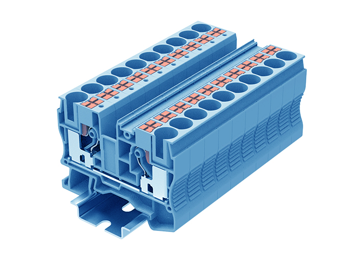 Проходная клемма TP10-2-BU - Проходная клемма, тип фиксации провода: push-in, номинальное сечение: 10 мм кв., 57A, 1000V, ширина: 10,2 мм, цвет: синий, тип монтажа: DIN 35