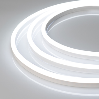 Гибкий неон ARL-NEON-1608-SIDE 24V White 030874 - Гибкая герметичная лента (неон серии NEON), сечение 8.5х16 мм. Светодиоды SMD 2835 108 шт/м. Цвет свечения БЕЛЫЙ (6000 К), индекс цветопередачи CRI>80, световой поток 150 лм/м, угол излучения 120°. Мощност