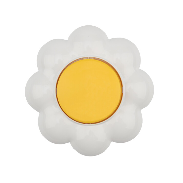 Выключатель одноклавишный KRANZ HAPPY Ромашка скрытой установки, желтый/белый KR-78-0620