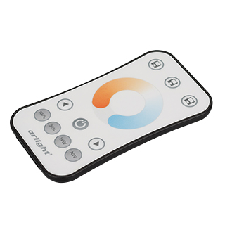 Пульт SMART-R37-MIX (1 зона, 2.4G) 025145 - Кнопочный радиопульт с сенсорным кольцом 2.4 ГГц белого цвета для управления MIX (CCT) источником света. 1 зона управления, выбор температуры свечения с помощью сенсорного кольца. Питание 3VDC (CR2032). Габариты