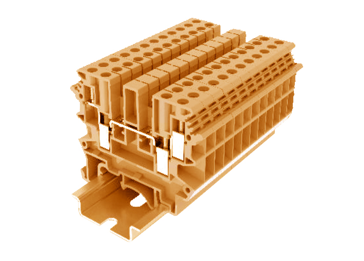 Проходная клемма 305944 - Проходная клемма, UK4, 4 точки подключения, тип фиксации провода: винтовой, номинальное сечение: 4 мм кв., 32A, 630V, ширина: 6,2 мм, цвет: оранжевый, тип монтажа: DIN 35