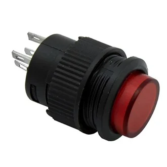 R16-503AD-R LOCK - Кнопочный переключатель с фиксацией, красная LED подсветка