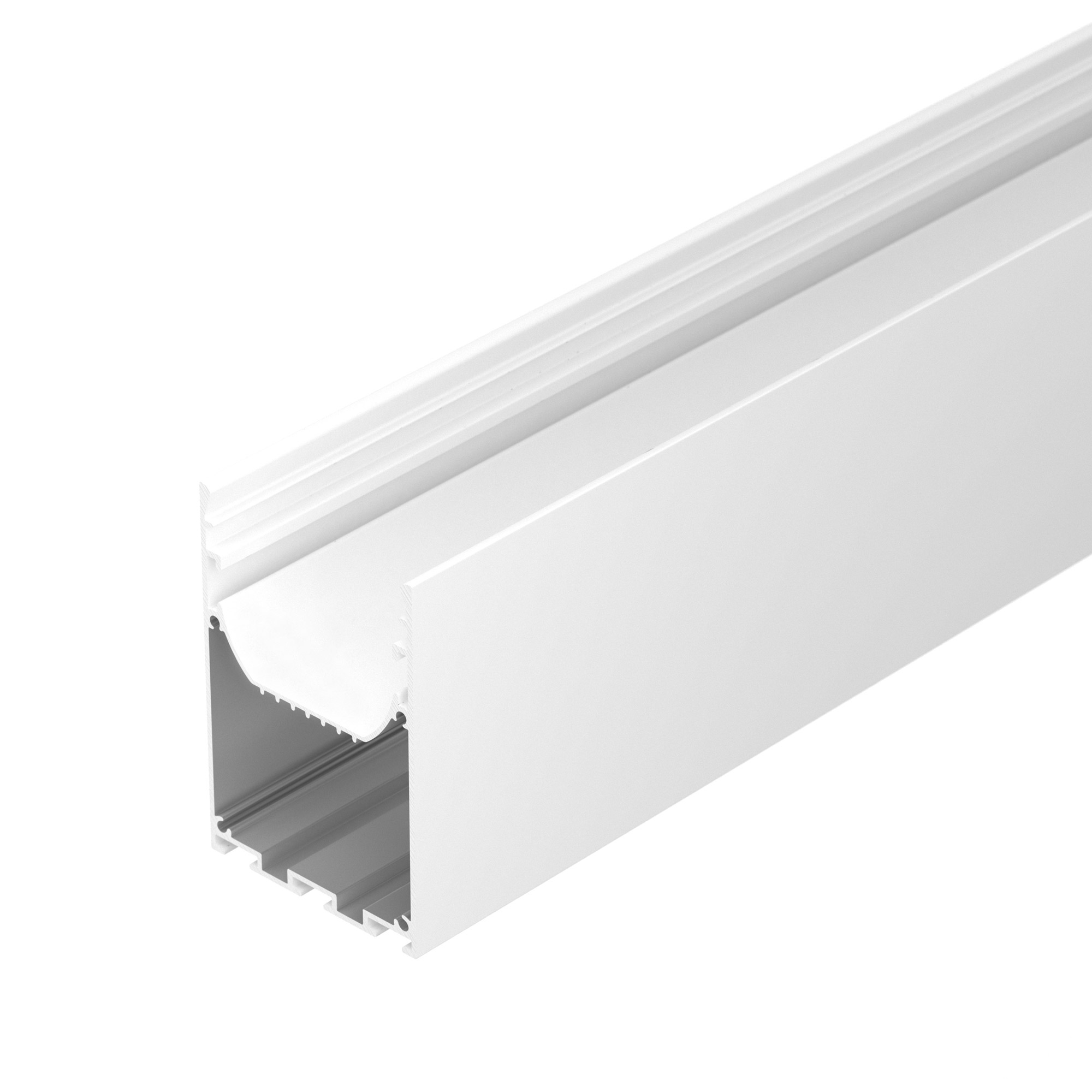 Профиль LINE-S-5075-2500 WHITE 041851 - Алюминиевый профиль для светодиодных лент и линеек. Цвет - белый RAL9003 (порошковая окраска). Габаритные размеры (LхWхH):  2500x50,7x75 мм. Ширина площадки для ленты 26 мм. Отсек для БП 48,2х30,2 мм