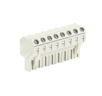 Розетка Wiecon 8213 B / 8 S OB - Розеточный разъем, угол 45 градусов, на кабель, шаг 5,08 мм, 8 полюсов, номинальное сечение: 2,5 мм кв., винтовая фиксация провода, 400V, 12А, без маркировки, цвет: серый, серия 8213 B S