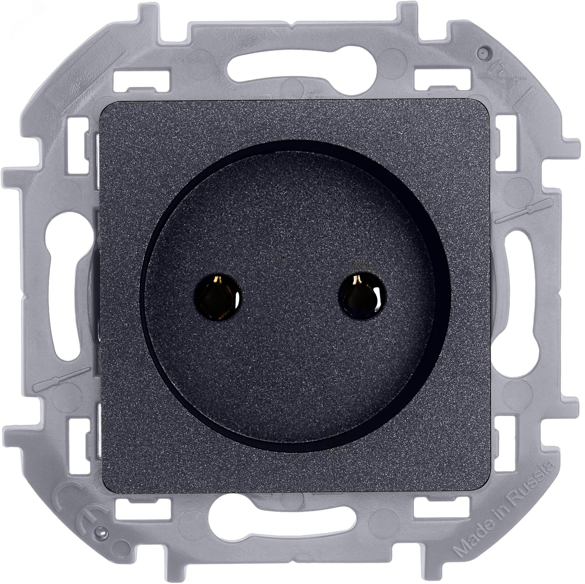 Розетка 1-м СП Inspiria 16А IP20 250В 2P механизм антрацит Leg 673713