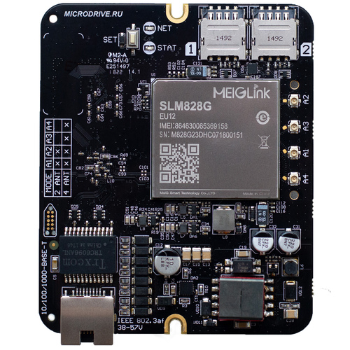 Комплект: Роутер Tandem-4G12-OEM-1, Переходники - пигтейлы UFL-F/SMA-F 15 см  4шт., Саморезы для крепления в корпус  2шт. - Встраиваемый гигабитный LTE (Cat.12) модуль, количество SIM-карт: 2, количество LAN 1, интерфейсы Ethernet, напряжение питания PoE: