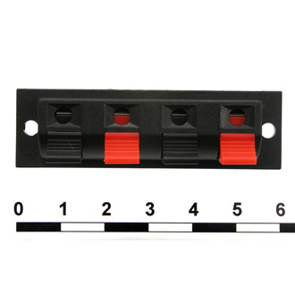 10-0032 / 19*63 MM - Клеммник пружинный акустический 19*63 мм, 4 контакта