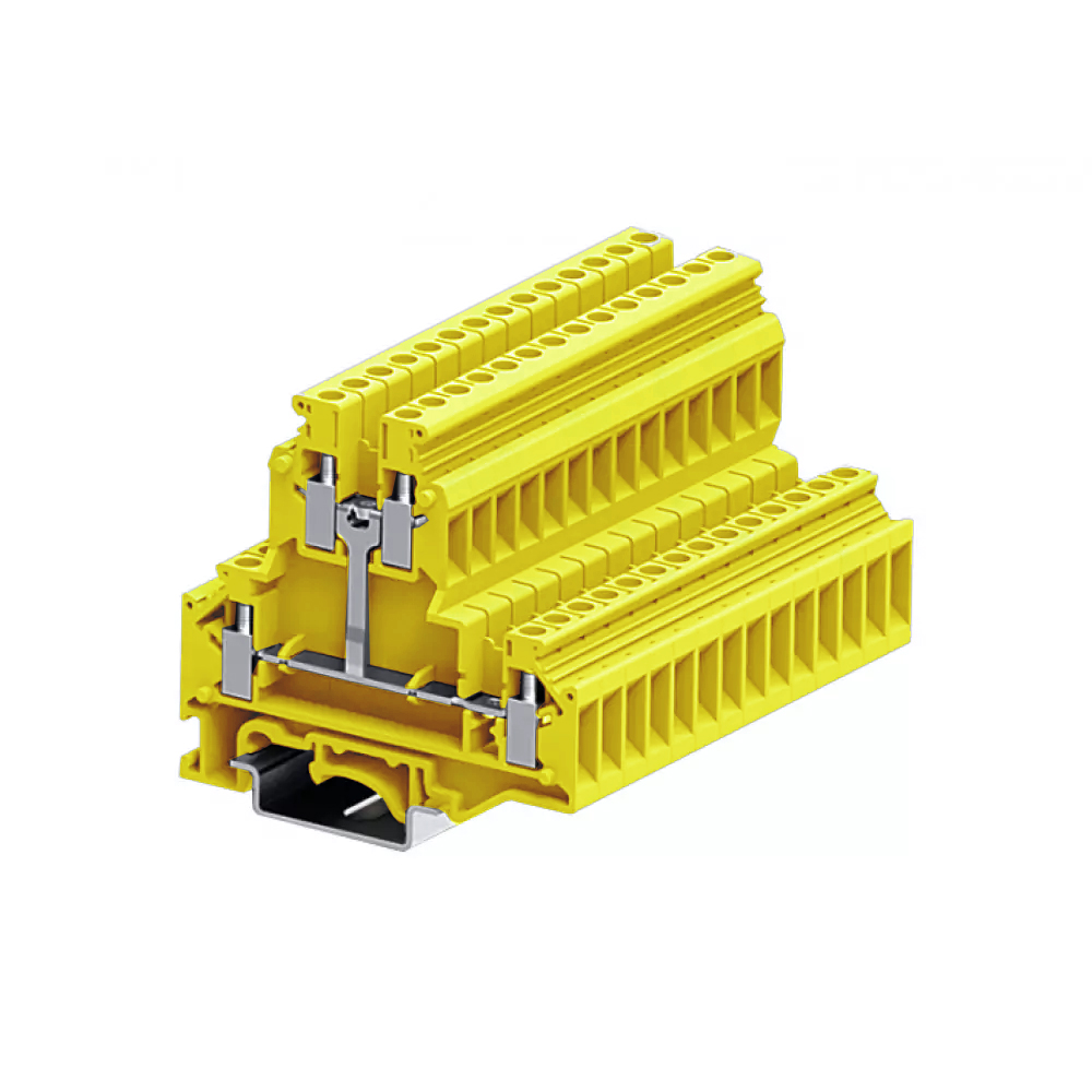 Этажная клемма 305927-PV - Этажная клемма, UKD4, межэтажное соединение, тип фиксации провода: винтовой, номинальное сечение: 4 мм кв., 32A, 500V, ширина: 6,2 мм, цвет: желтый, тип монтажа: DIN 35