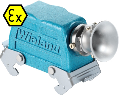 Крышка разъема Ex 70.355.2436.3 - Крышка разъема на кабель, типоразмер 24B, взрывозащищита, без уплотнителя, 1 кабельный ввод M25x1,5, с разгрузкой на изгиб, IP54, с боковым расположением, с двумя защелками, материал корпуса: цинковый сплав