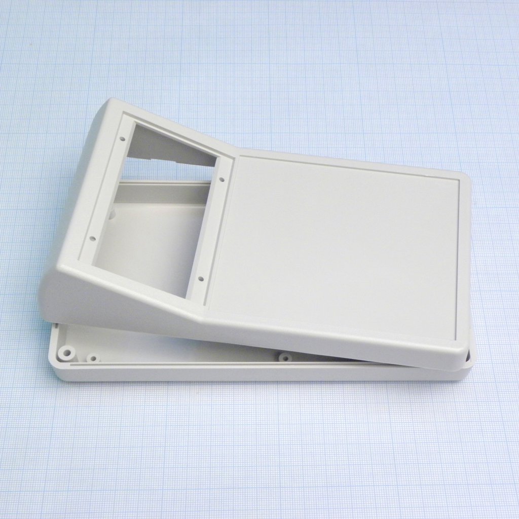 G1189G - Прочный корпус из ABS пластика для клавиатуры с окном, светло-серый