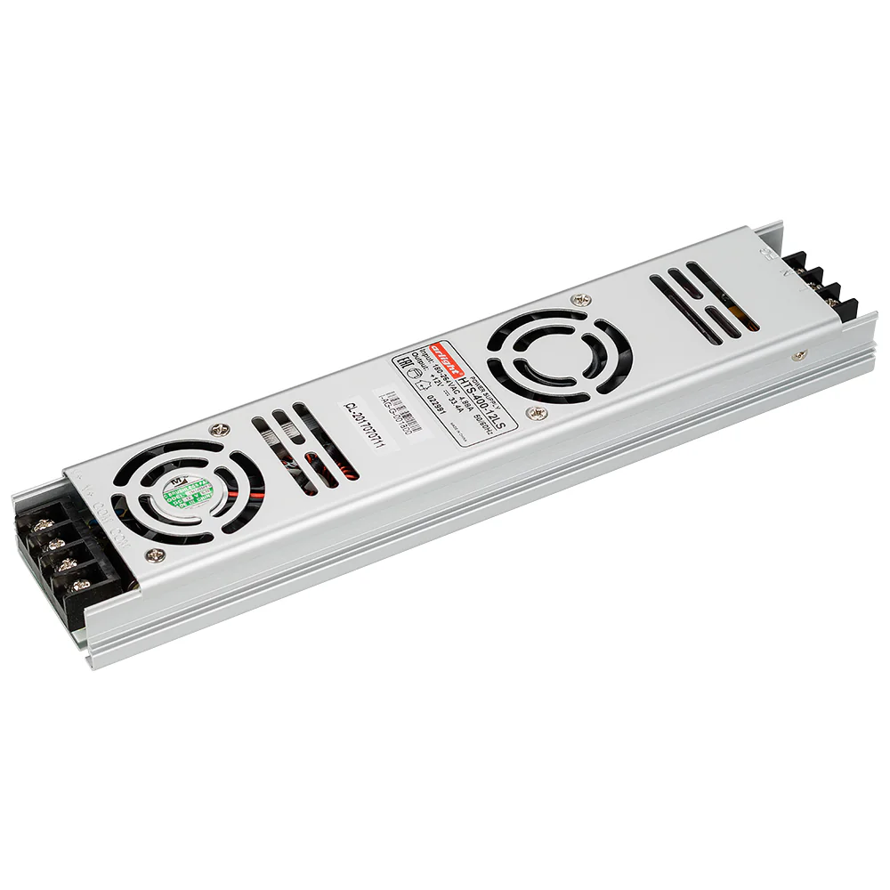 Блок питания HTS-400-12-LS (12V, 33.4A, 400W) 022991 - Источник напряжения с гальванической развязкой для светодиодных изделий. Входное напряжение 180-264 VAC. Выходные параметры: 12 В, 33,4 А, 400 Вт. Встроенный PFC >0,5. Негерметичный алюминиевый сетчат