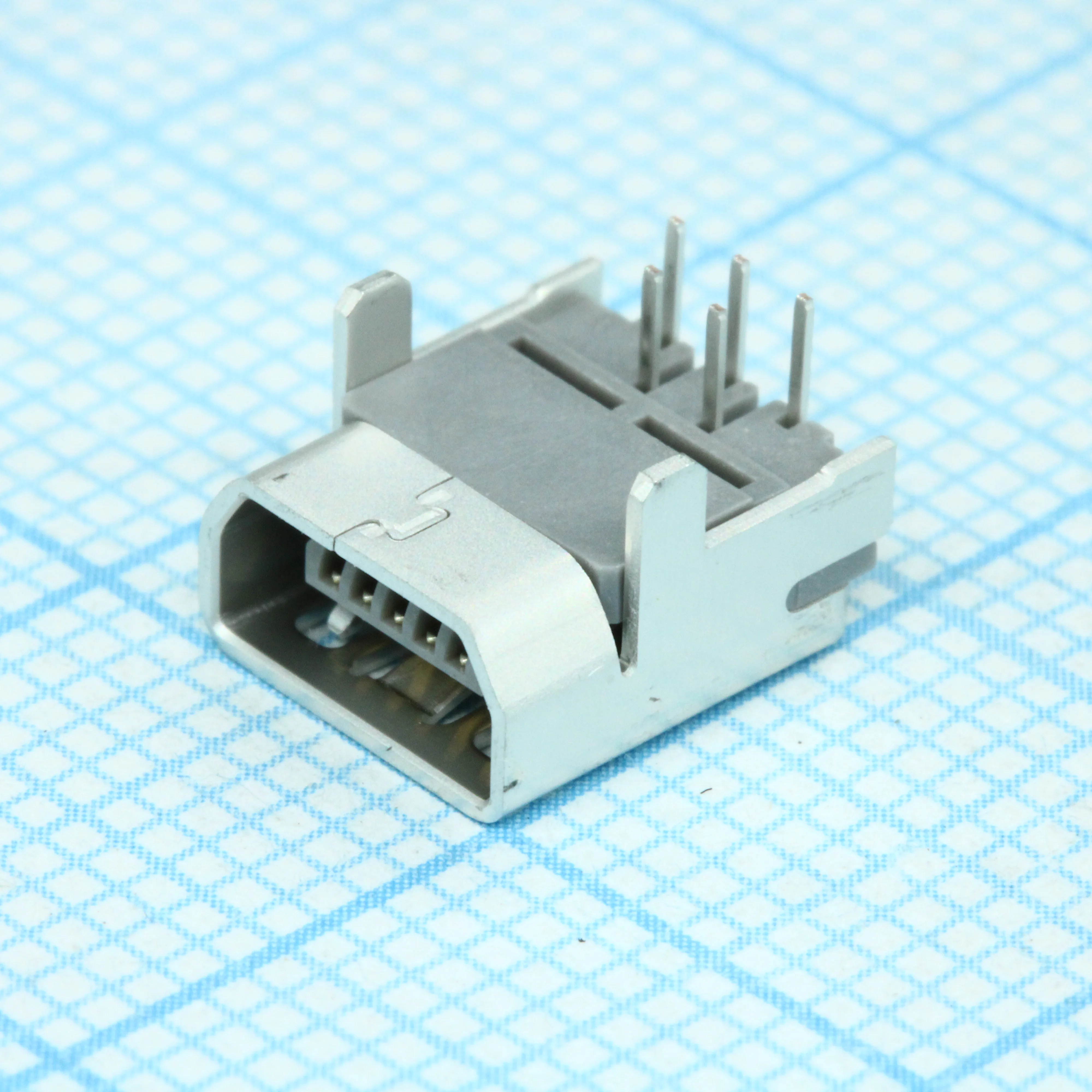 565790519 - Разъем Mini USB тип B, USB 2.0, розетка, 5 выводов, Монтаж в Сквозное Отверстие