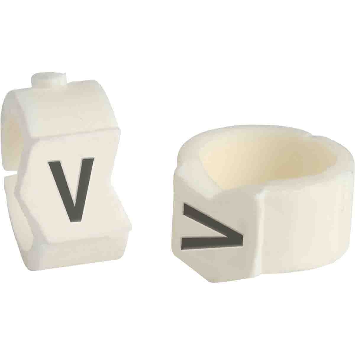 brd133531 - SCN-36-V клипсы белые, 50шт/упак, для провода 8,6-11,1мм диаметра, легенда V