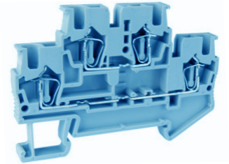 Этажная клемма UJ5-2.5/2-2(BU) - Этажная клемма, тип фиксации провода: пружинный, номинальное сечение: 2,5 мм кв., 26A, 500V, ширина: 5,2 мм, цвет: синий, тип монтажа: DIN 35