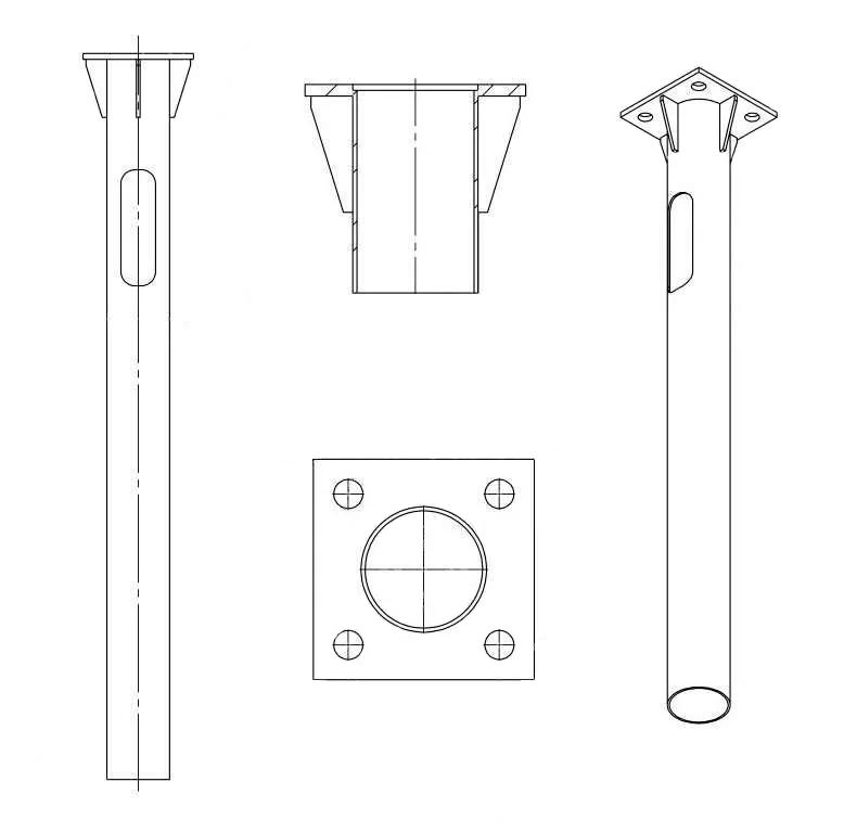 Деталь фундамента закладная для ОГКф-5 UMECON МК 90053 ФМ-0.108-1.25-140(10) фл. 190х190 грунт 1461134А