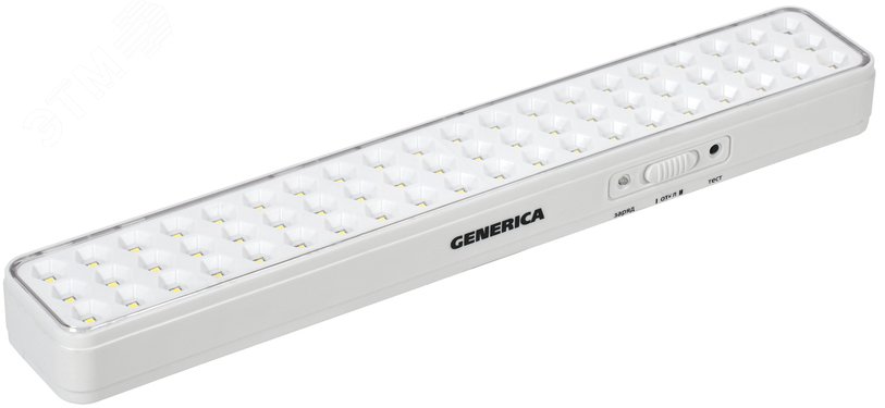 Светильник светодиодный аккумуляторный ДБА 1060 непостоянного действия 60LED 6ч 6Вт GENERICA LDBA0-1060-6-01-K01-G