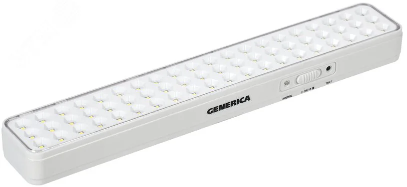 Светильник светодиодный аккумуляторный ДБА 1060 непостоянного действия 60LED 6ч 6Вт GENERICA LDBA0-1060-6-01-K01-G