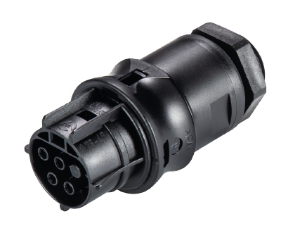Разъем RST20I4S B1 M00  SW 96.041.6053.1 - Розеточный разъем в панель, М20, IP68(69k), 4 полюса, винтовая фиксация провода, номинальные характеристики: 250/400V, 20A, цвет: черный, серия RST Classic