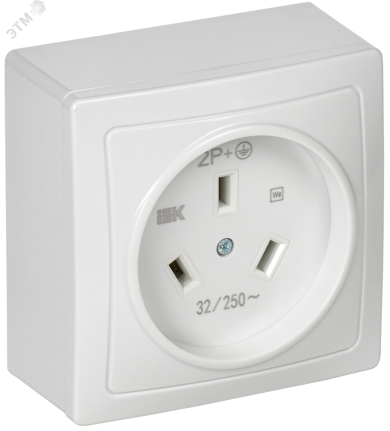 Розетка 1-м ОП Рпл10-К 32А IP20 разборная для плиты с заземл. бел. ERP10-032-K01