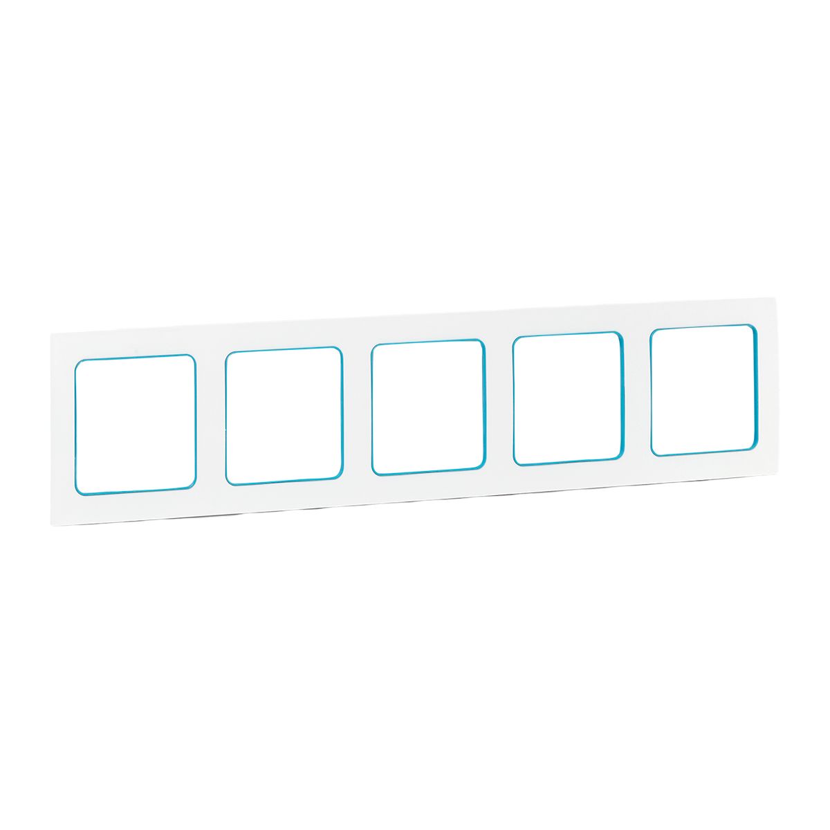 Стокгольм Рамка 5-местная белая с линией цвета синий EKF