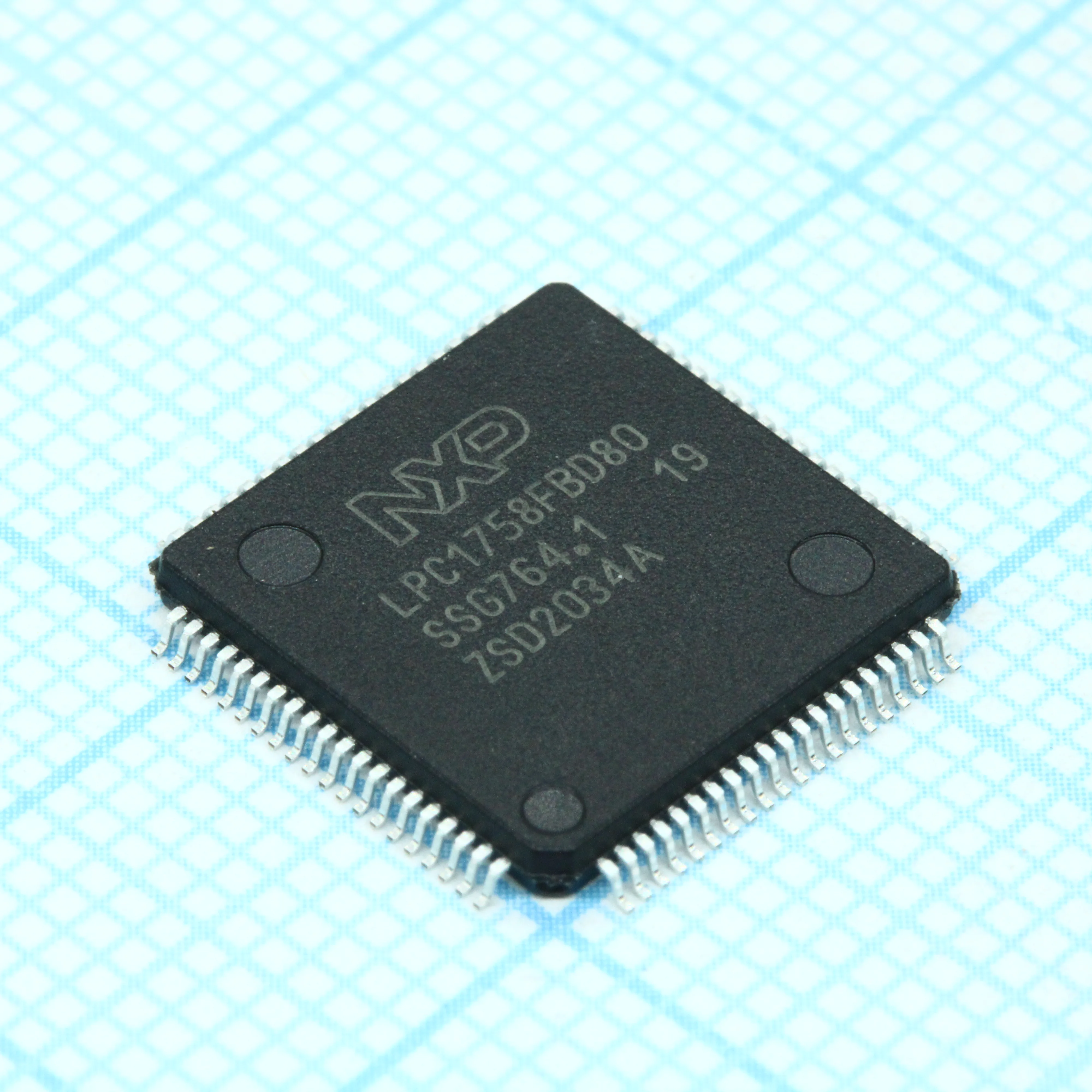 LPC1758FBD80K - Микроконтроллер NXP 32-бит ядро ARM Cortex-M3, 100 МГц, 512кБ Flash, 64кБ ОЗУ, 6кан12разр.АЦП,10разр.ЦАП, USB2.0, Ethernet, 2xCAN, 4xUART, SPI, I2C, 3-ф ШИМ, 8канПДП, RTC
