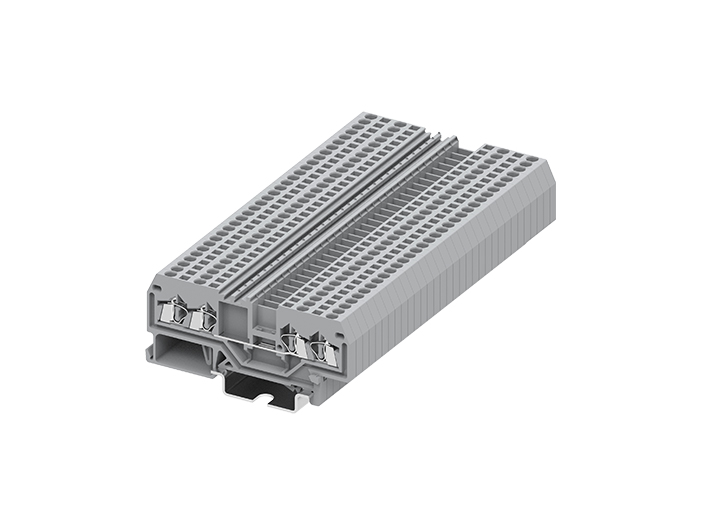 Проходная клемма 215931 - Проходная клемма, TA1.5, 4 точки подключения, тип фиксации провода: пружинный, номинальное сечение: 1,5 мм кв., 18A, 800V, ширина: 4 мм, цвет: серый, тип монтажа: DIN 35