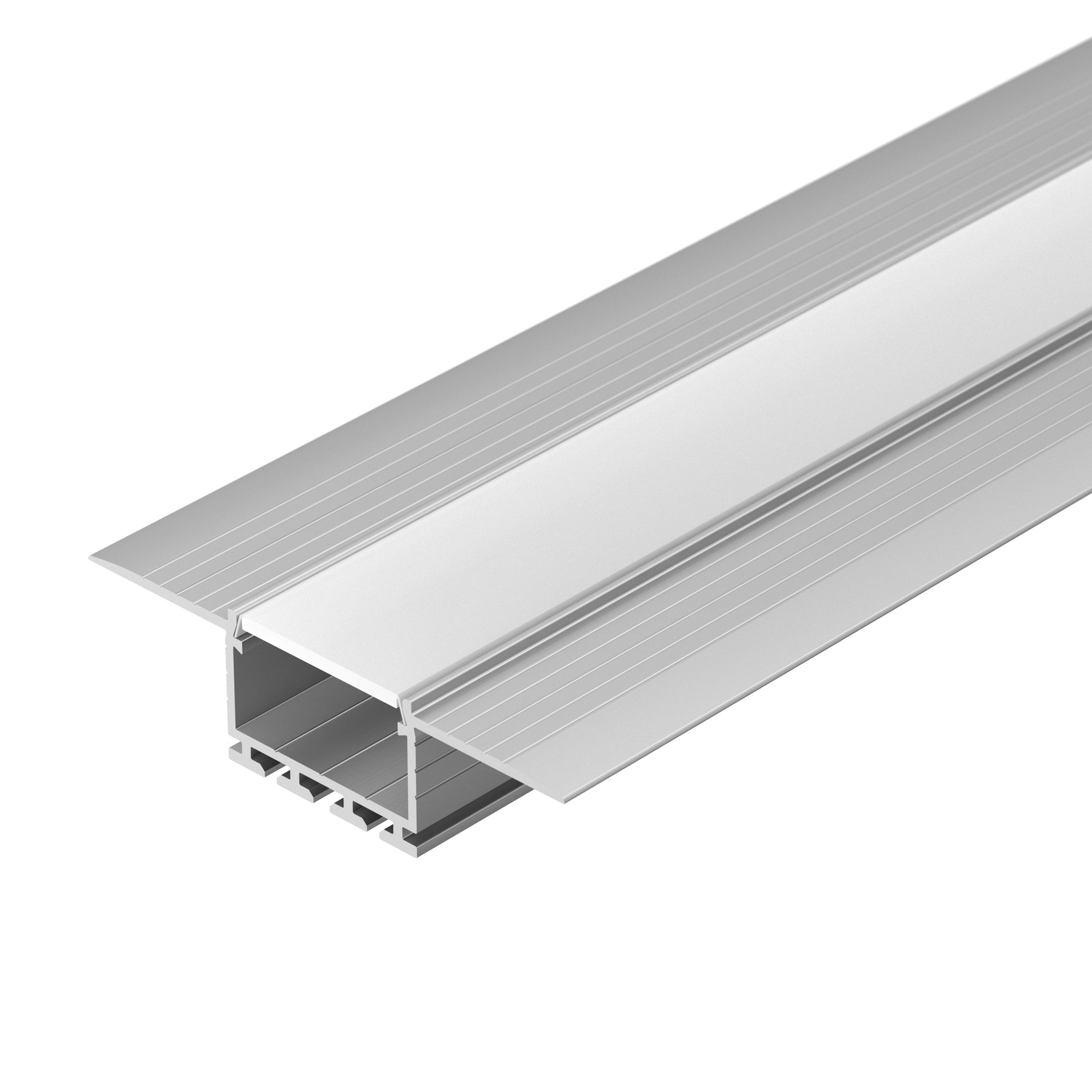 Профиль PLS-F-HIDE-2000 023962 - Алюминиевый профиль для светодиодных лент и линеек. Встраиваемый в гипсокартон толщиной 16 мм, под строительную отделку. Позволяет создать линию света шириной 24 мм. без видимых частей алюминия. Габаритные размеры (LхWхH):