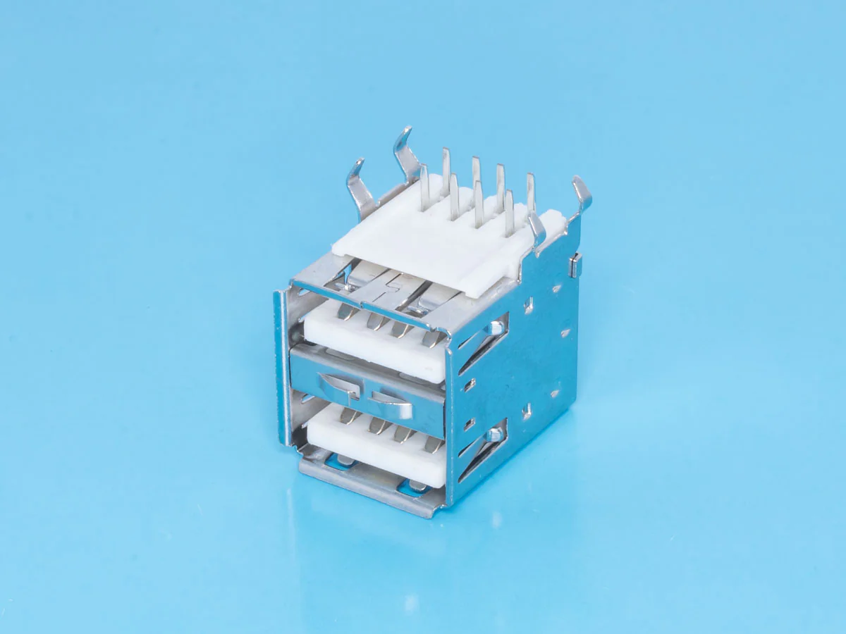 USBA-2J - Разъем USB, тип А, гнездо на плату, двойной, тип 1