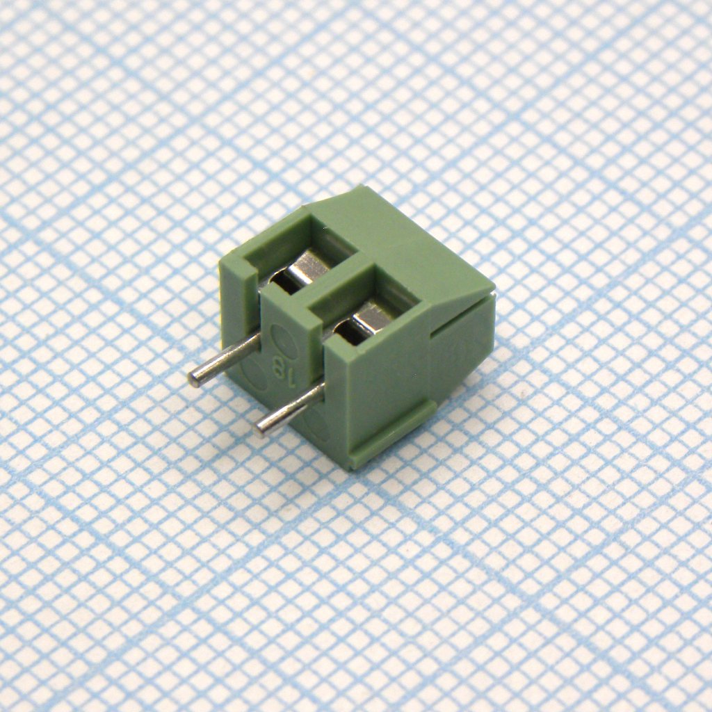 DG350-3.96-02P-14-00A(H) - Винтовой клеммный блок с защитой провода, 2 контакта. Серия DG350-3.96