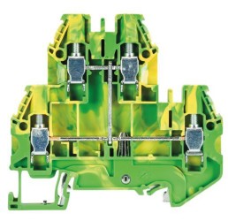 Клемма WT 4 E PE - Этажная заземляющая клемма, тип фиксации провода: винтовой, номинальное сечение: 4 мм кв., 500V, ширина: 6 мм, цвет: желто-зеленый, тип монтажа: DIN 35