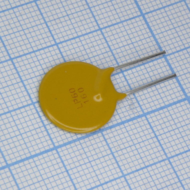 LP60-160F - Самовосстанавливающийся предохранитель PTC 1.6A(hold) 3.2A(trip) 60V 40A 1.98W 11.4s 0.09Ohm Radial 16 X 3.1mm, Bulk