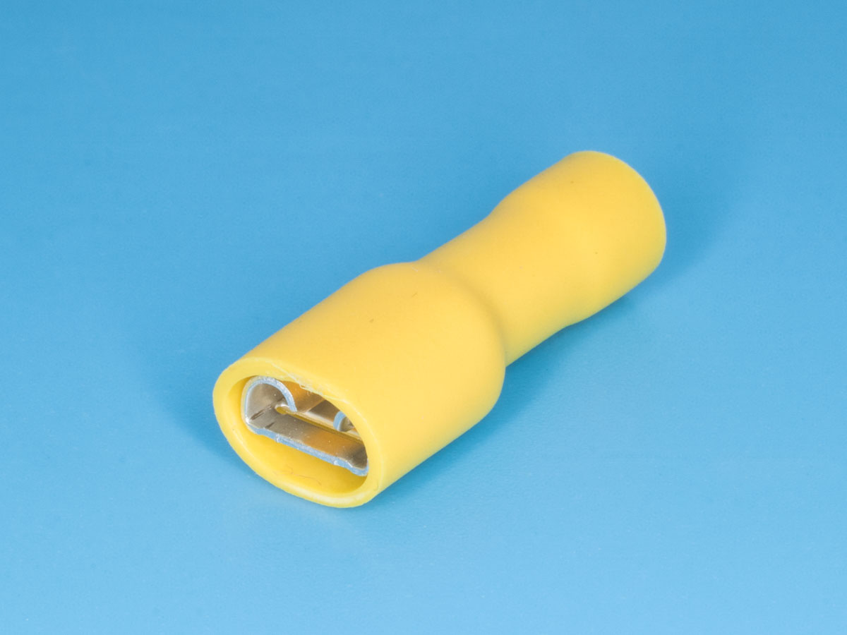 TAI-5.5FI - Клемма ножевая 6,3мм, гнездо на провод 4,0-6.0мм, полностью изолированная, кратно 100шт.