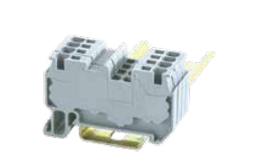 Проходная клемма JUT14-1.5-DK/GY - Проходная клемма, тип фиксации провода: пружинный, номинальное сечение: 1,5 мм кв., 800V, 17,5A, ширина: 4,2 мм, цвет: темно-серый, тип монтажа: DIN35