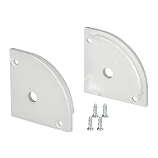 Заглушка SL-KANT-H30 ROUND с отверстием 024479 - Пара заглушек с отверстиями для профиля SL-KANT-H30 с полукруглым экраном. В комплекте 2 заглушки, 4 шурупа.