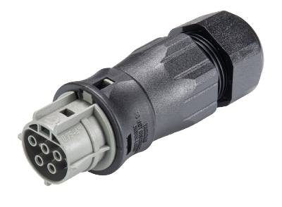 Разъем RST25i5 96.051.4554.3 - Розеточный разъем на кабель диам. 13-18 мм, IP68(69k), 5 полюсов, винтовая фиксация провода, номинальные характеристики: 250/400V+РЕ, 25A, цвет контактной вставки: серый, цвет корпуса: черный, серия RST Classic