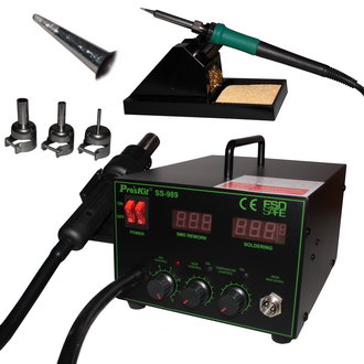 SS-989B - Термовоздушная паяльная станция 100-450°C компрессорного типа 700Вт, паяльник 60Вт