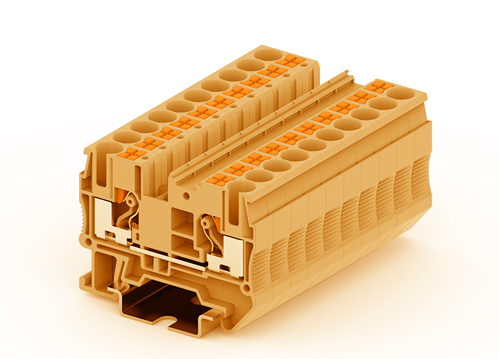 Проходная клемма TP6-2-OG - Проходная клемма, тип фиксации провода: push-in, номинальное сечение: 6 мм кв., 41A, 1000V, ширина: 8,2 мм, цвет: оранжевый, тип монтажа: DIN 35