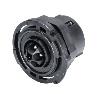 Разъем RST50i5S S1 ZM02V SW - Вилочный разъем в панель М32, IP66/67/69 5 полюсов, цвет: черный, номинальные характеристики: 250V/400V+PE 50A, серия gesis RST POWER