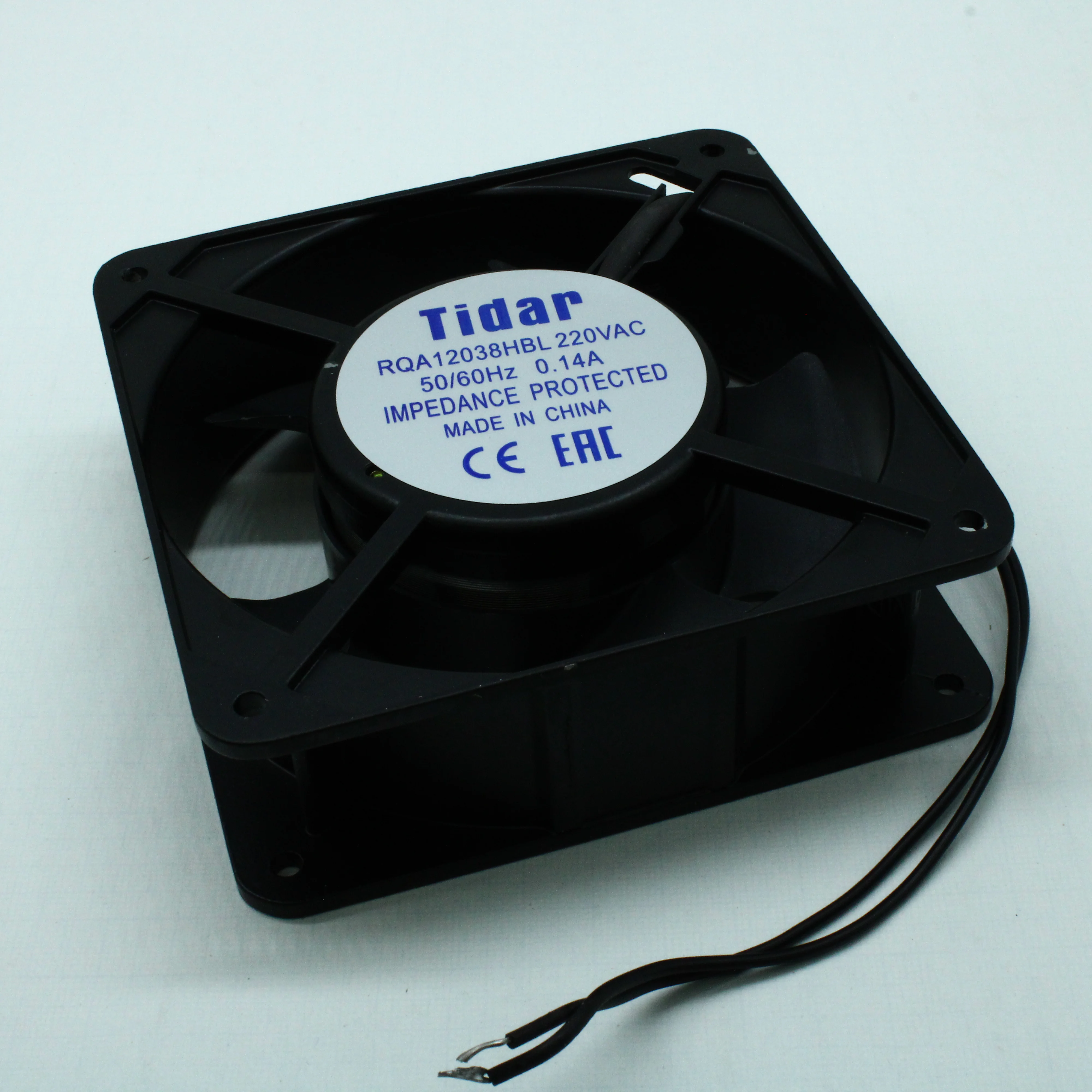 RQA 12038HBL 220VAC - Вентилятор 220В AC, 2650об/мин., 120х120х38мм, 153 м3/час, 42 дБ, подшипник качения, тип вывода - провод