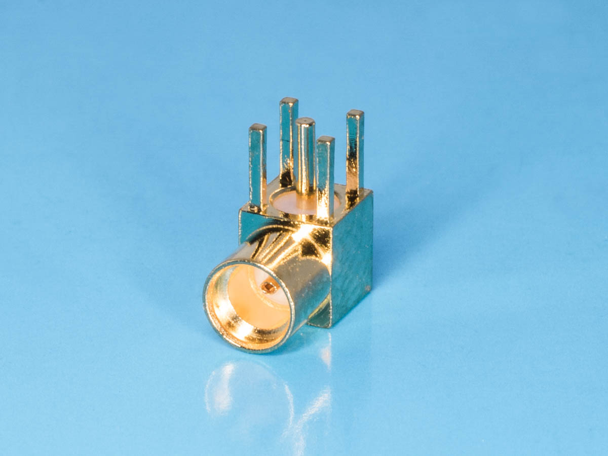 MMCX-PR - Разъем MMCX гнездо на плату, прямой угол, Amphenol, MMCX6252N1-3GT30G-50