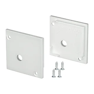 Заглушка SL-KANT-H30 SQUARE с отверстием 024481 - Пара заглушек (с отверстием) для профиля SL-KANT-H30 с квадратным экраном. В комплекте 2 заглушки, 4 шурупа.