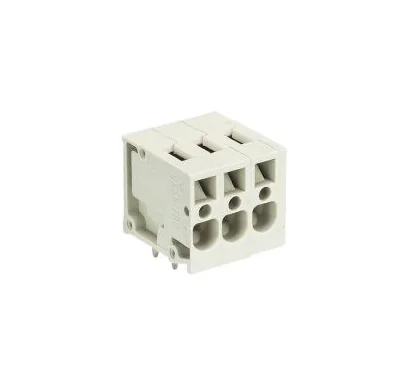 Клемма Wiecon 8158 / 3 TOP H OB - Клемма на печатную плату, подвод кабеля сбоку, 3 полюса, шаг: 5,00 мм, пружинная фиксация провода, без маркировки, 300V, 16А, цвет: серый, серия 8158 TOP V/H