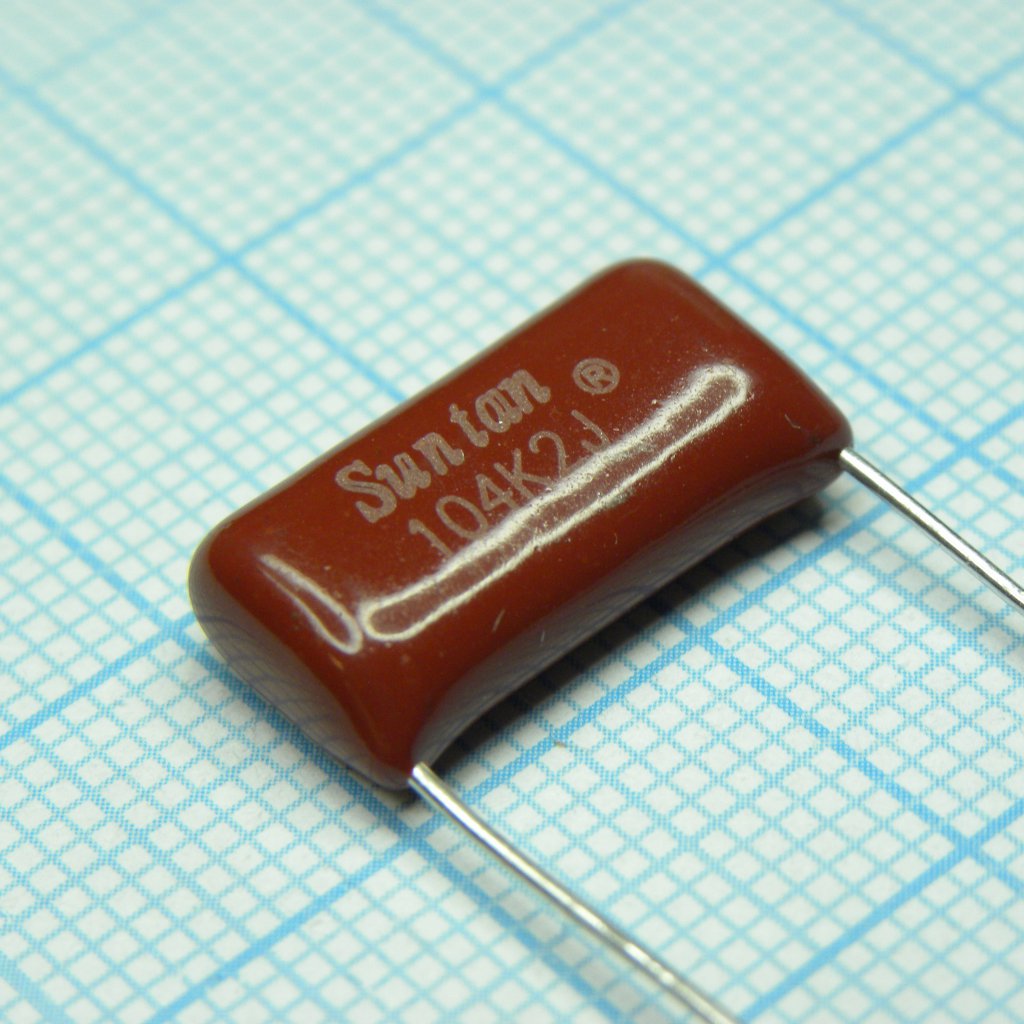 TS02002J104KSB0E0R - Конденсатор металлоплёночный полиэтилентерефталатный 0.1мкФ 630В ±10% (18х6.5х12мм) шаг выводов 15мм 85°С россыпь