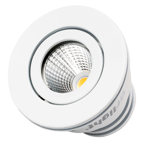 Светодиодный светильник LTM-R50WH 5W Warm White 25deg 020756 - Врезной круглый мебельный светильник 5Вт, корпус белый алюминий. Цвет ТЕПЛЫЙ БЕЛЫЙ 3000K. Светодиод 1х5W Bridgelux. CRI>80, Св.поток 350-400лм, наклоняемая ось, угол 25°. Питание 180-240VAC, 5