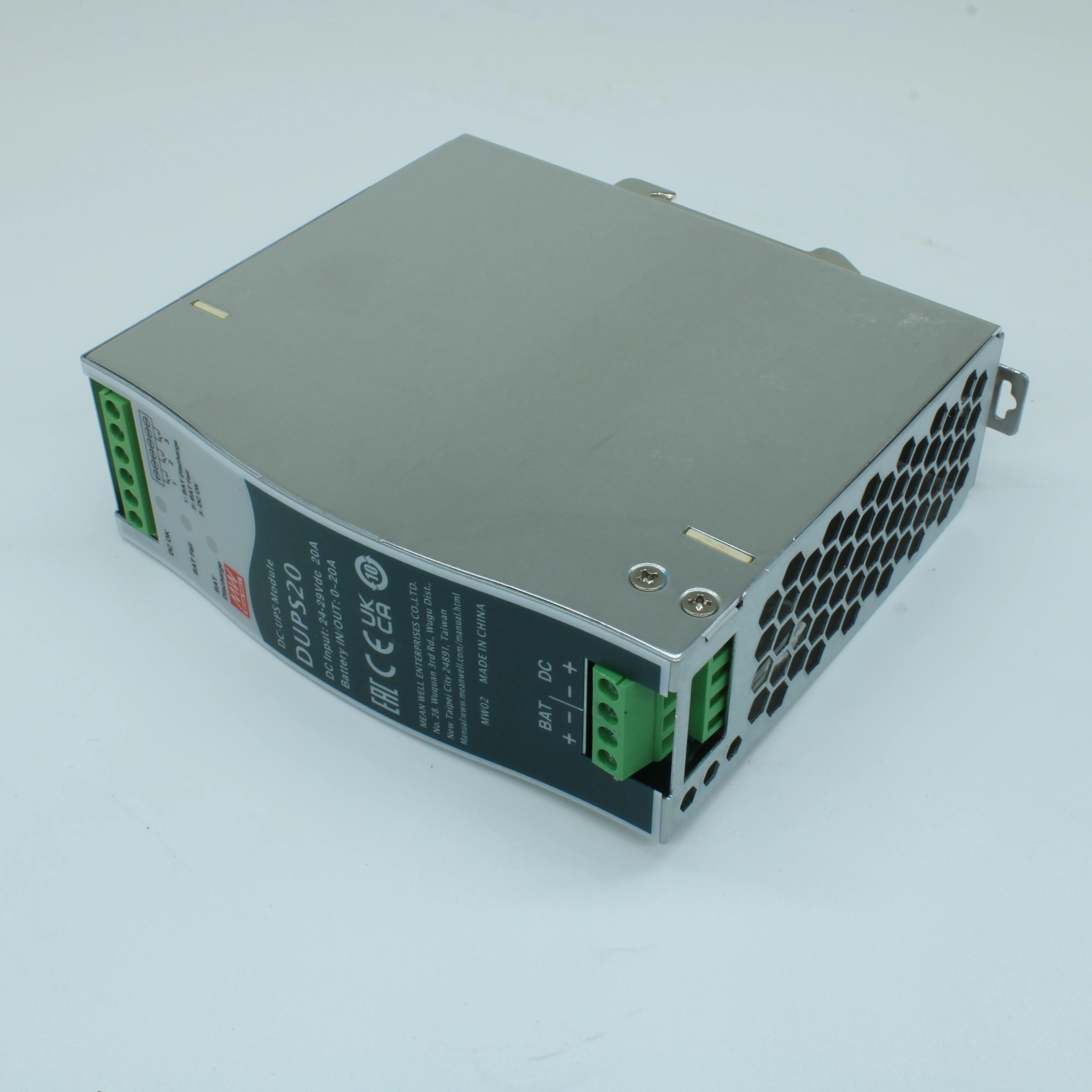 DUPS20 - DC-DC, DIN-рейка контролер для UPS систем для аккумуляторов 4…135а*ч, вход 24…29В DC, выход 21…29В/20А, 125.2х40х113.5мм, -30…+70°С