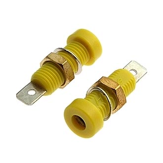 Z032 4MM SOCKET YELLOW - Клемма приборная Z032 4 мм, разъем желтый, диаметр 4 мм